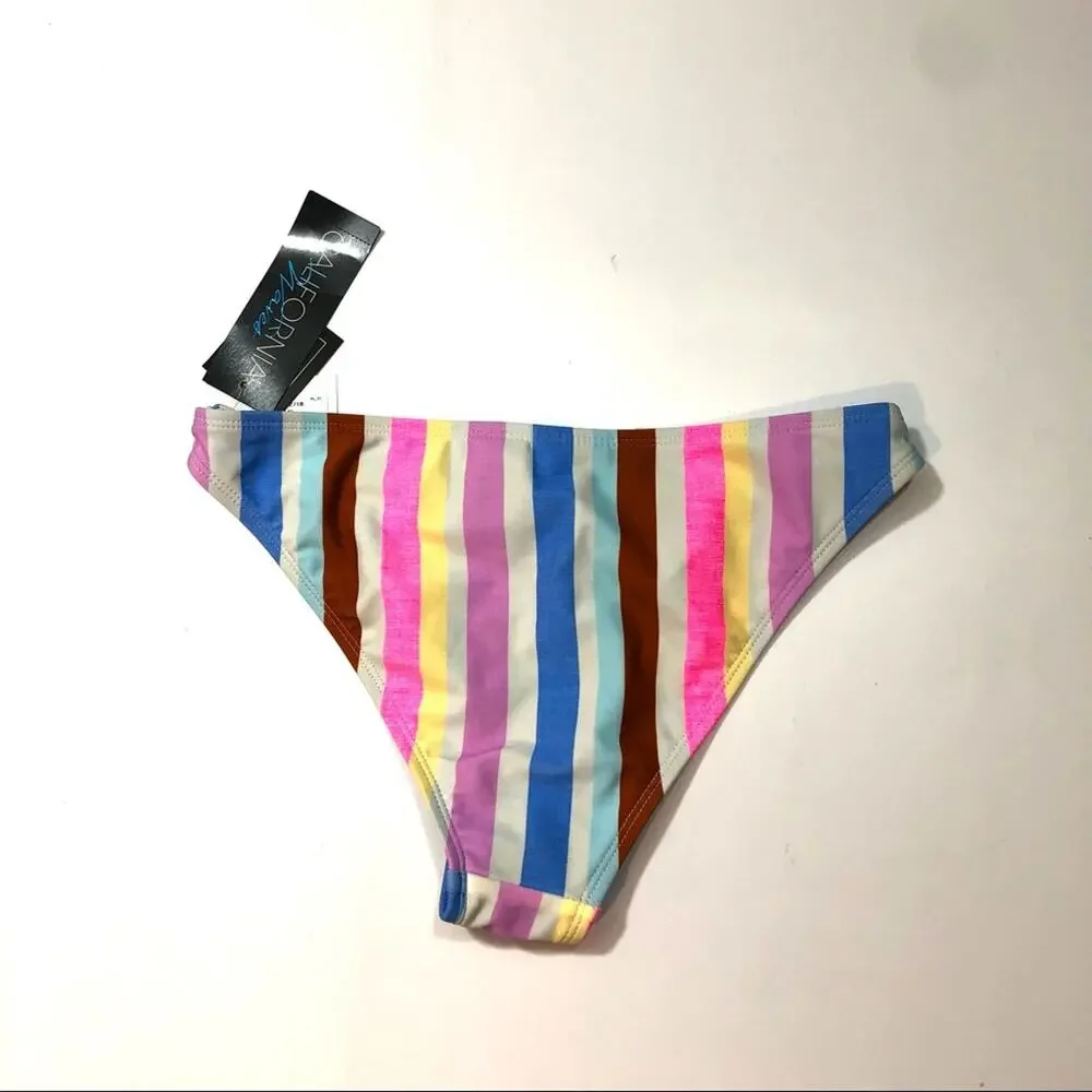 California Waves Stripe Hipster bikini swim bottom
